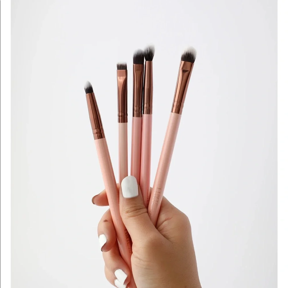 LUXIE EYECONIC EYE BRUSH SET ROSE GOLD $45 NIP
